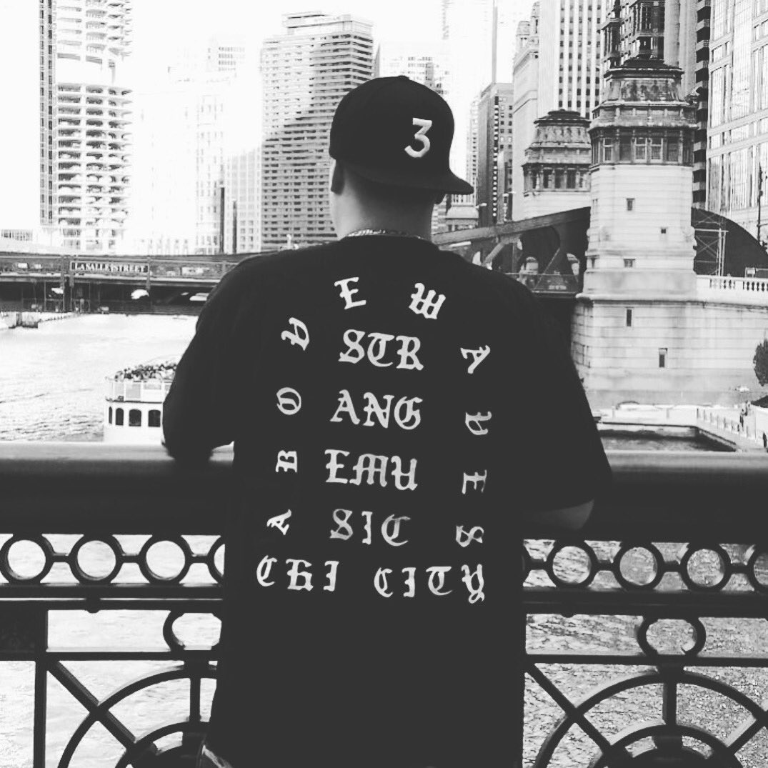 AboveWaves's tweet photo. Our homie @vicmsandoval rocking this one of a kind #abovewaves / @StrangeMusicInc shirt around #Chicago https://t.co/1mn3N6zkJY
