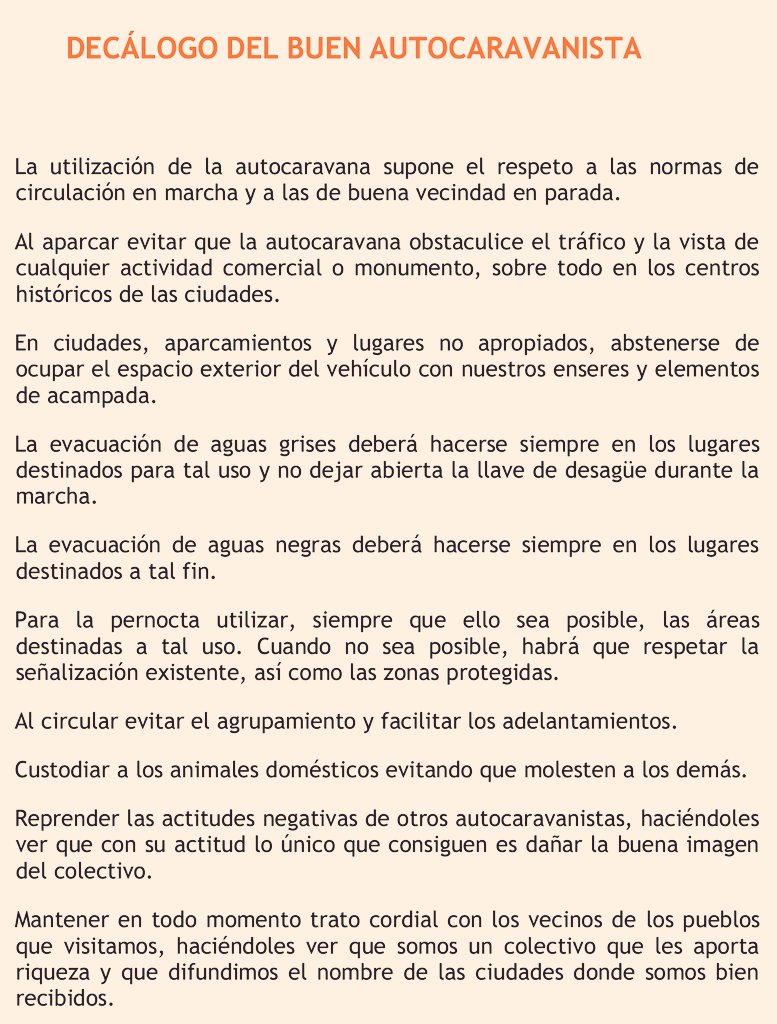 Por zanjar el tema, dejamos el decálogo del buen autocaravanista (sacado de <a href="/AreasAc/">AreasAc</a>) que eso sí nos define, y no <a href="/lavozdealmeria/">La Voz de Almería</a>