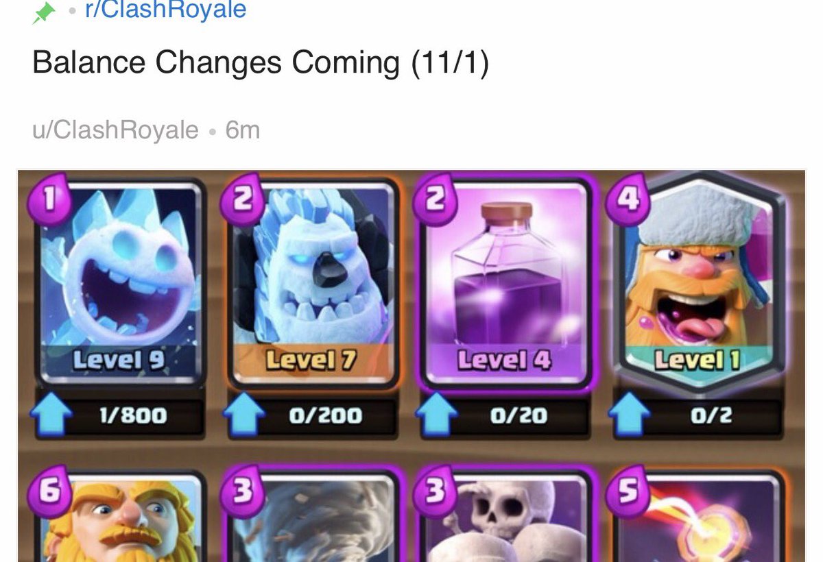 CWA's tweet photo. Bottom row, second card...Smoke Monster confirmed? @ClashRoyale 🤔 https://t.co/mSe56K2RTs