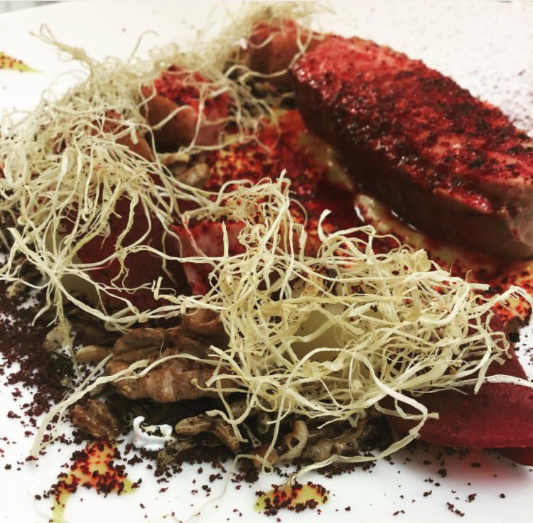 Greenway_Hall's tweet photo. Halloween special duck, pumpkin, beets, enoki mushroom, walnut https://t.co/P1C58nnJOA