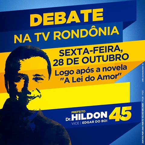 dr_hildon's tweet photo. Assistam hoje o debate na @@tvrondonia, às 22h30. https://t.co/Fsv2NtAJim
