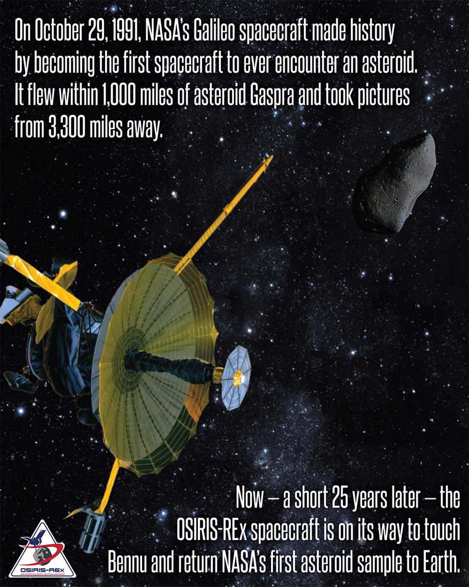 Nasa S Osiris Rex 25 Years Ago Today Nasa S Galileo Spacecraft Made History As The First Spacecraft To Fly By An Asteroid Otd T Co Okx4jdntcd T Co Pu8mgvviqb