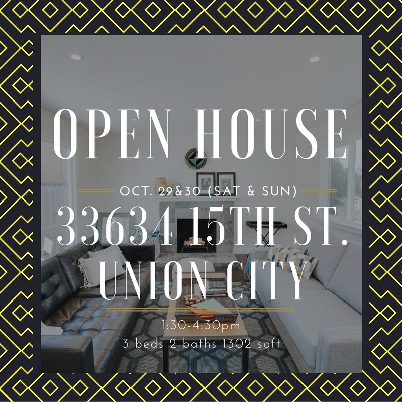 Realtor_ShanGao's tweet photo. Join our Open House this coming Saturday and Sunday!
Oct. 29-30, 1:30-4:30 pm
33634 15th St Union City
Don't forget to tell your friends! https://t.co/rn1h31TCU3