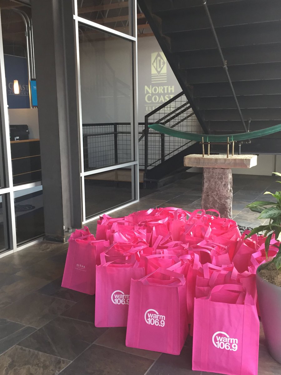 ncelec's tweet photo. Our @Warm1069 bags are packed! Team NCE is ready #rain #shine bright &amp; early tomorrow @AmericanCancer #MakingStridesSeattle #RealMenWearPink https://t.co/CxeGTD3KUK