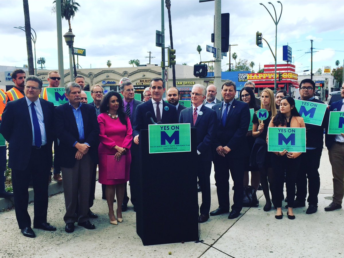 VCFT joined LA Mayor @ericgarcetti, @CD6Nury, @PaulKrekorian and others to highlight the importance of Measure M for the Valley. #VoteYesOnM