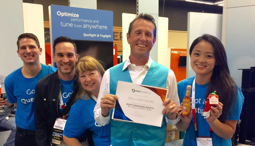 SQLDBApros's tweet image. Most engaging booth award! Well done team!! #jointheinnovation #sqlpass