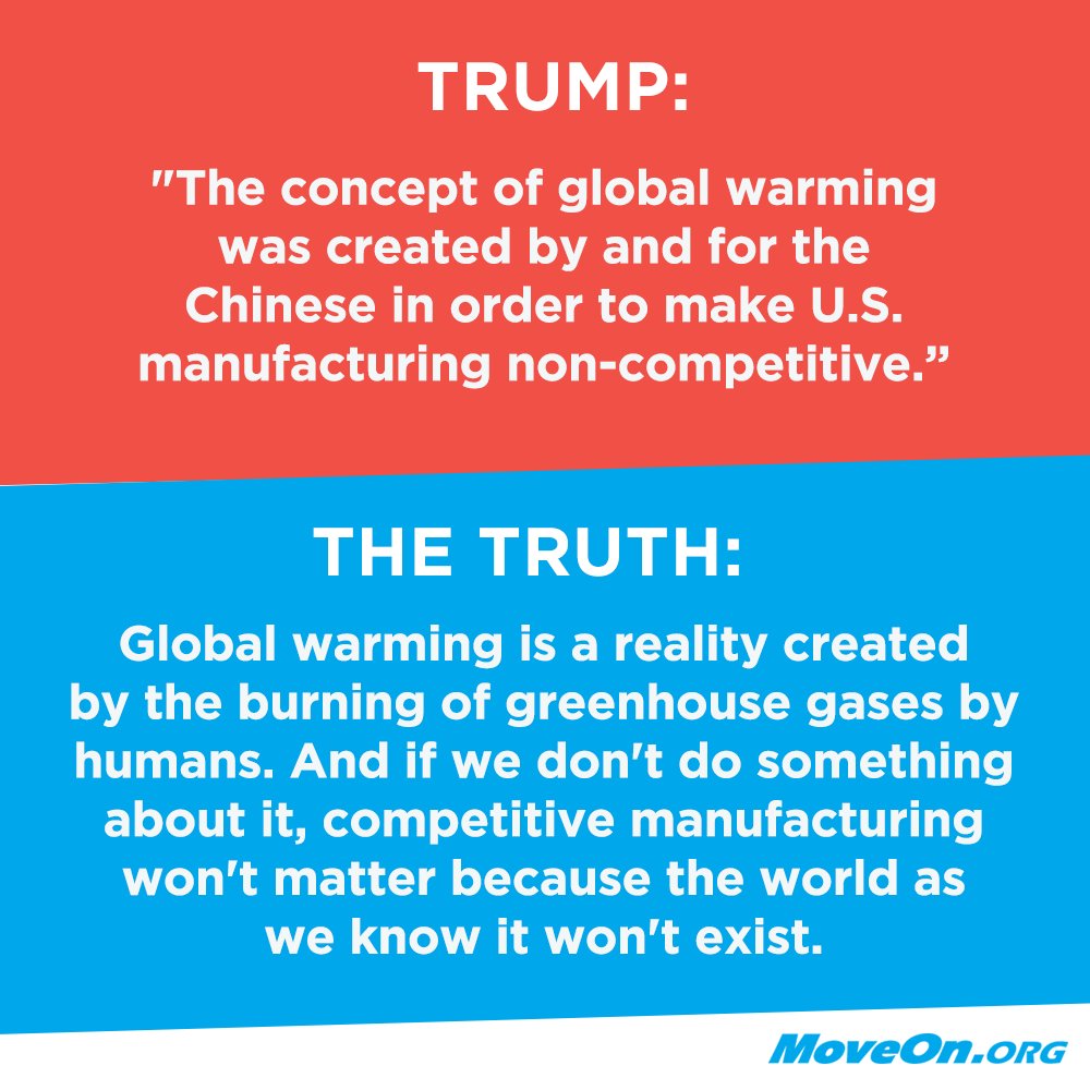 MoveOn's tweet photo. #FlashbackFriday: #TrumpActuallySaidThat, #Climate edition. https://t.co/nT1c6RGDAO