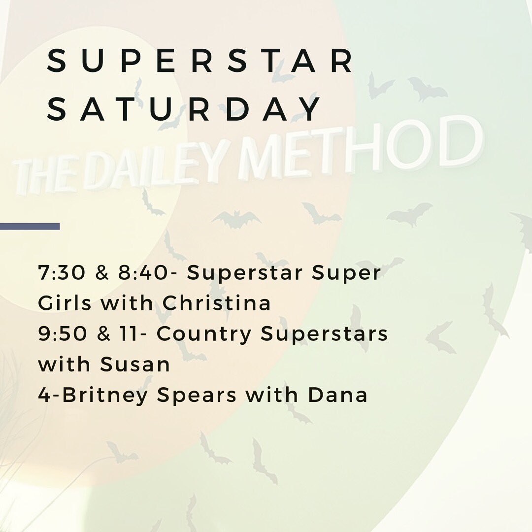 TDMLosGatos's tweet photo. Tomorrow's line up! Bring a friend for free for out 4pm class! #tdmlg #thedaileymethod #halloween #superstarsaturday https://t.co/BAViwjgXYL
