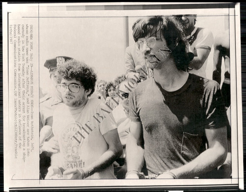 WBCQThePlanet's tweet photo. Radio New York International, July 29, 1987. Ivan and Allan get busted "in defiance of the Federal Communications" https://t.co/Go281XnpDf