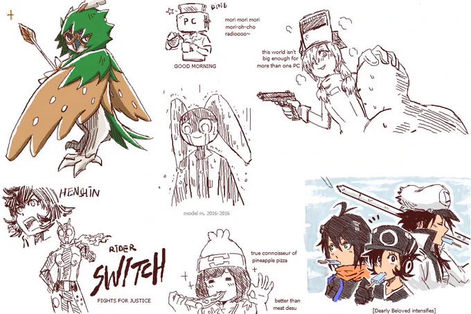 Starting to work on that short manga. Also some doodles for the past day. 