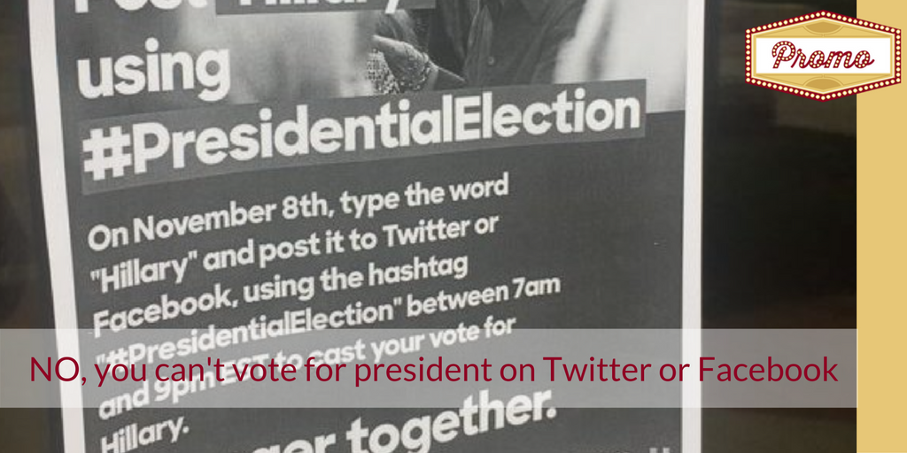 thepromoapp's tweet photo. ❌ No, you can't vote for #president on Twitter or Facebook https://t.co/XTfowR0EWg via @USATODAYcollege #election #college https://t.co/VM42WzEr3P