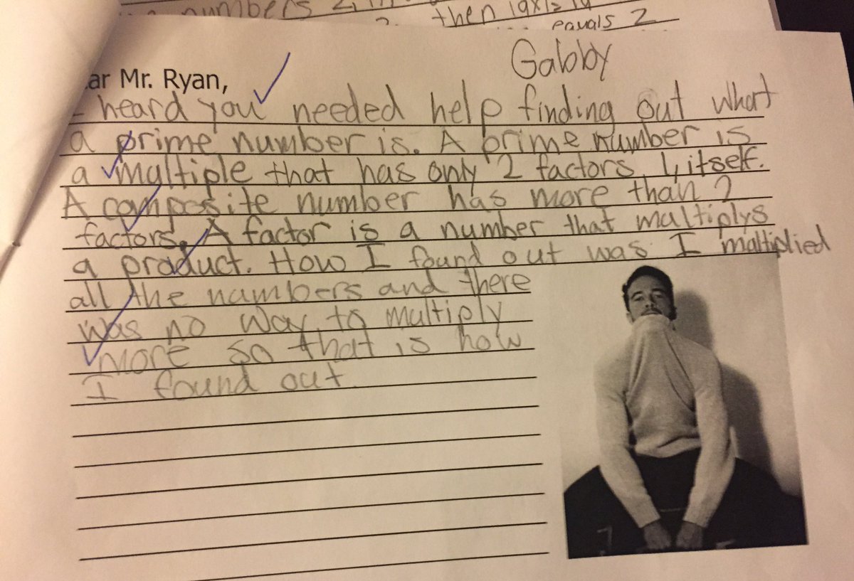 MrsStefanik's tweet image. Hey Mr @RyanCarnes1 #primenumbers #mathwriting