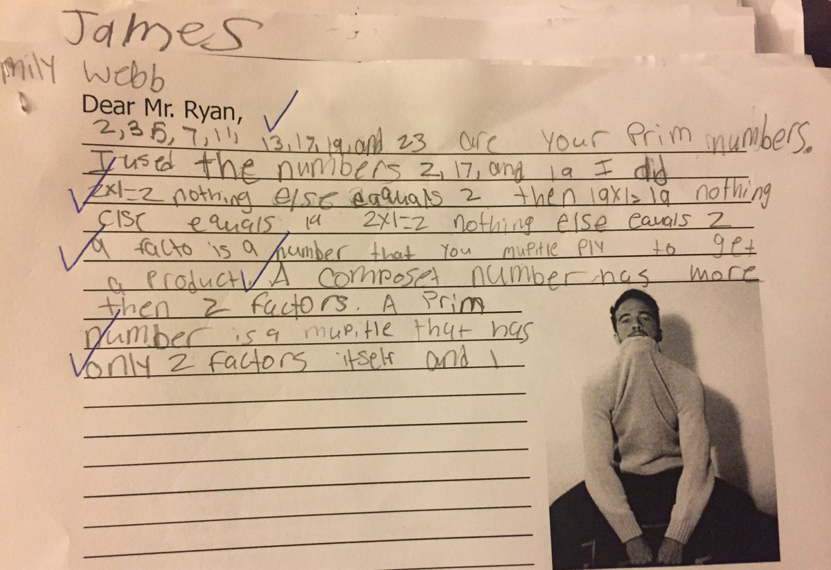 MrsStefanik's tweet image. Hey Mr @RyanCarnes1 #primenumbers #mathwriting