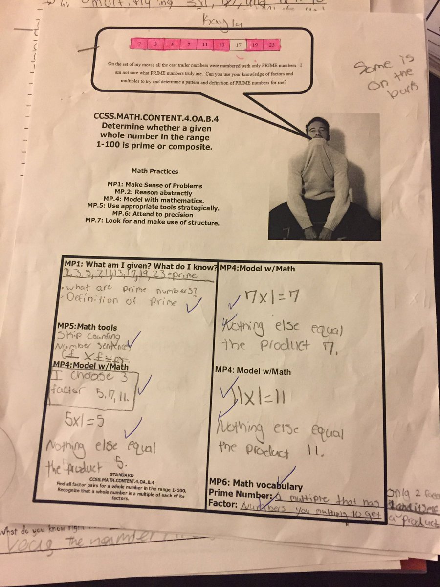 MrsStefanik's tweet image. Thanks for helping us learn about Prime Numbers Mr @RyanCarnes1 #primenumbers #mathwriting