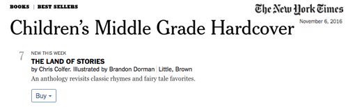 colfer_news's tweet photo. .@chriscolfer's #TLOStreasury at 7 on @nytimes’ bestseller list for the week of Nov 6, 2016  https://t.co/FuWRe4lLdC https://t.co/IlZgMN0iCd