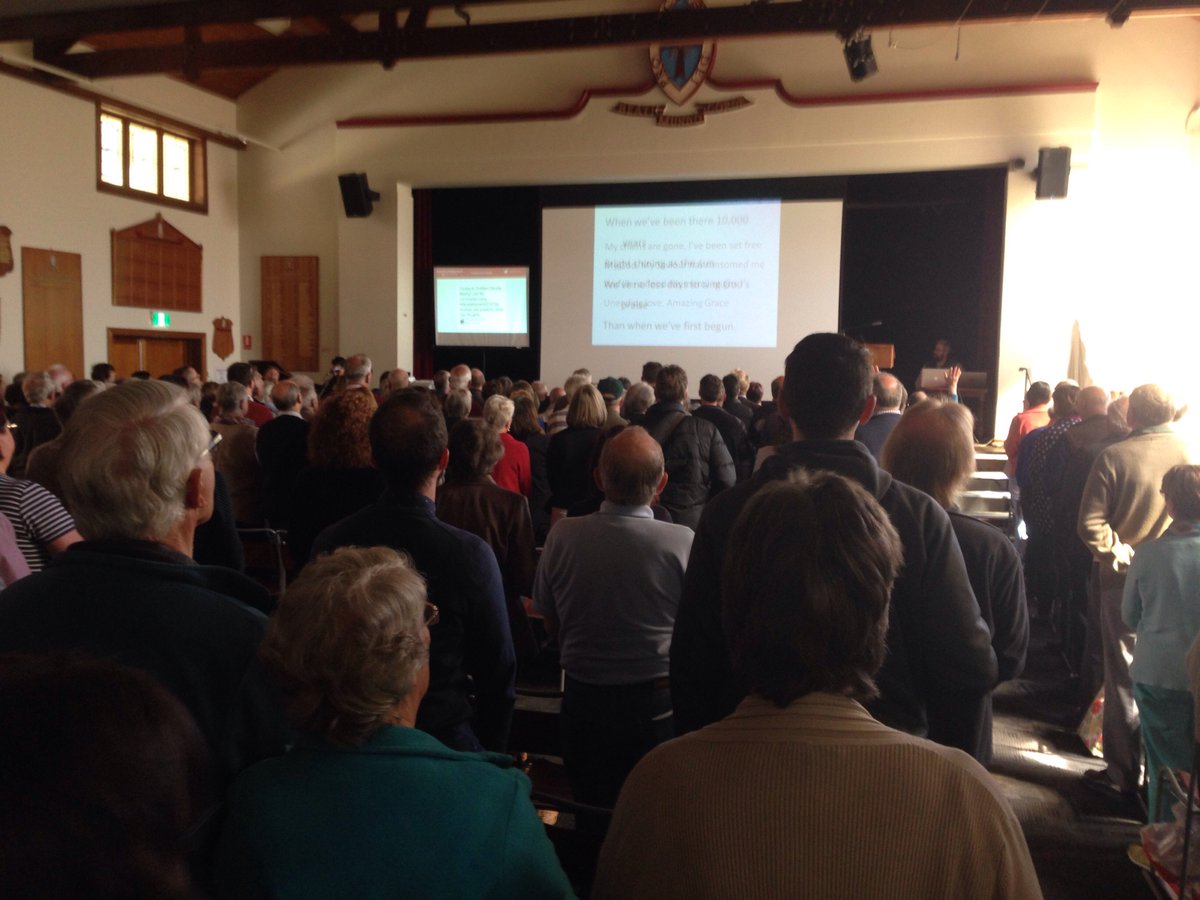 chrisbowditch's tweet image. Full auditorium of Tasmanian Anglicans at Collegiate ready to be encouraged to make disciples! #discipletas16
