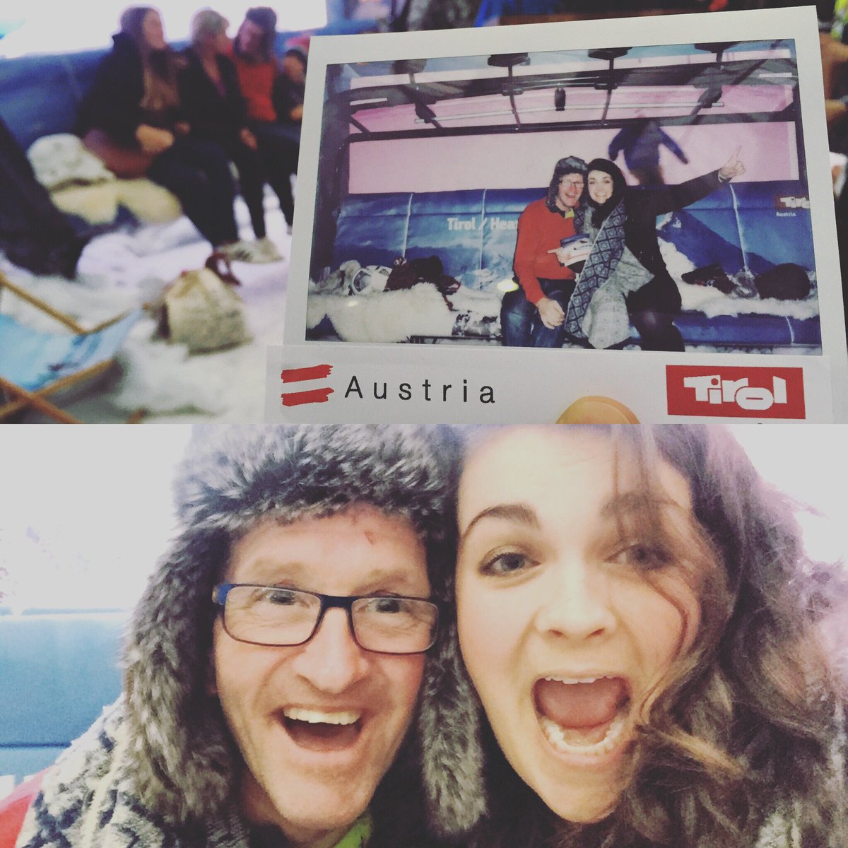producer_butler's tweet photo. SO ready to hit the slopes after ski chat on a chairlift with Eddie the Eagle @VisitTirol @visitaustria #skiWaterloo #feelAustria #loveTirol https://t.co/yuvley1PLW