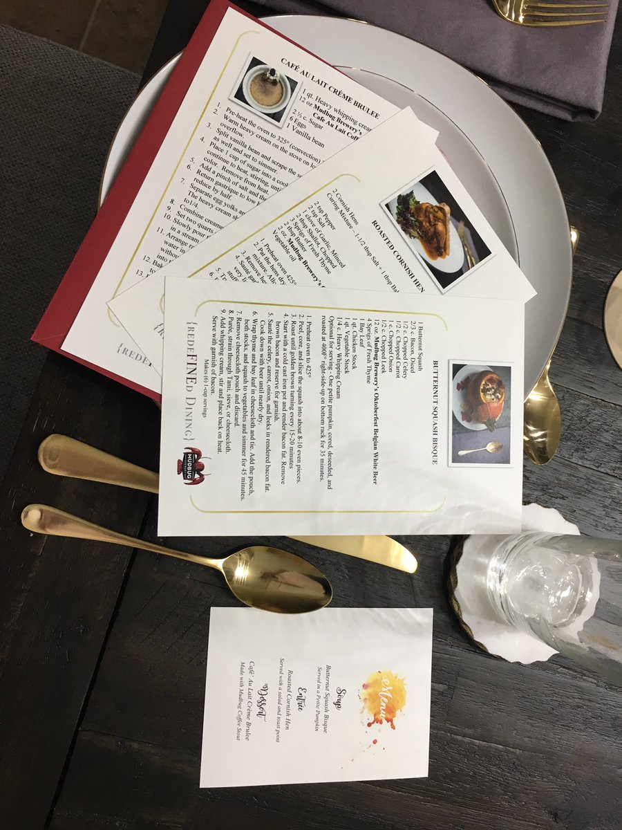 EmmaDischer's tweet photo. Tonight is about food, but not just eating it. It's about learning how and why. All dishes incorporate @Mudbug_Brewery. #redefineddining https://t.co/CjD1Y7zuHR