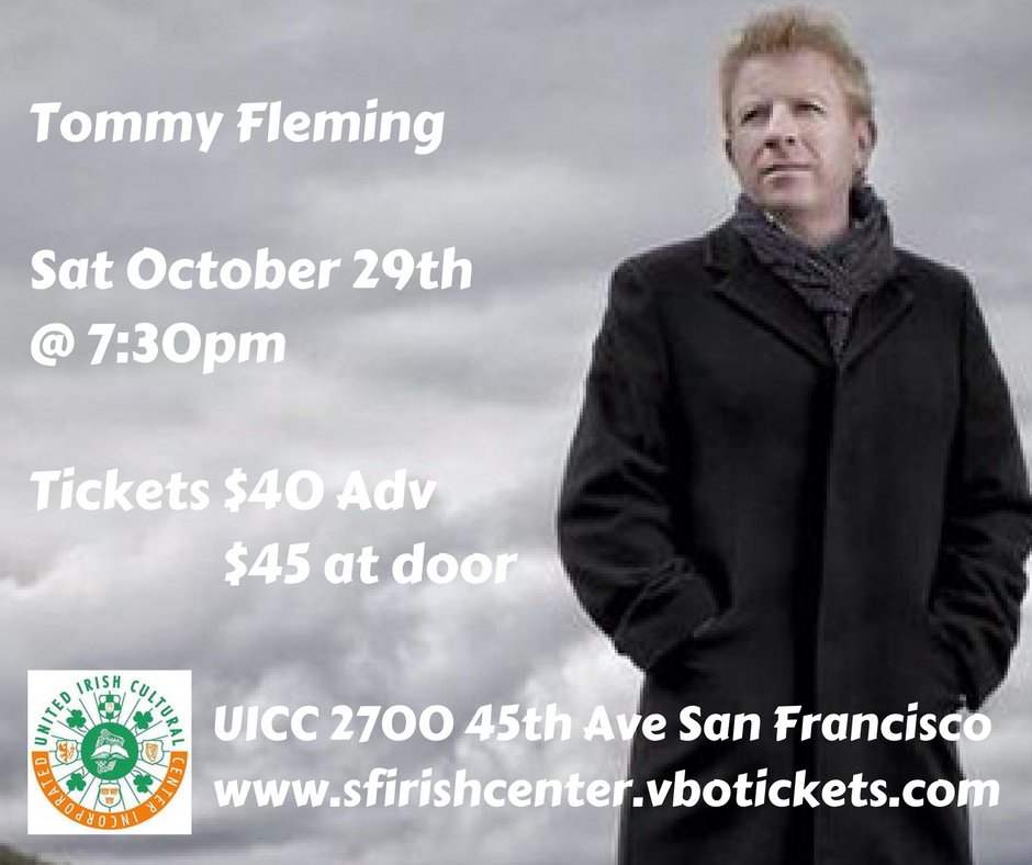 @TommyFleming1 is in concert at @uiccsanfran Sat Oct 29th 7:30pm Book online sfirishcenter.vbotickets.com/events 
youtube.com/watch?v=kt7flX…