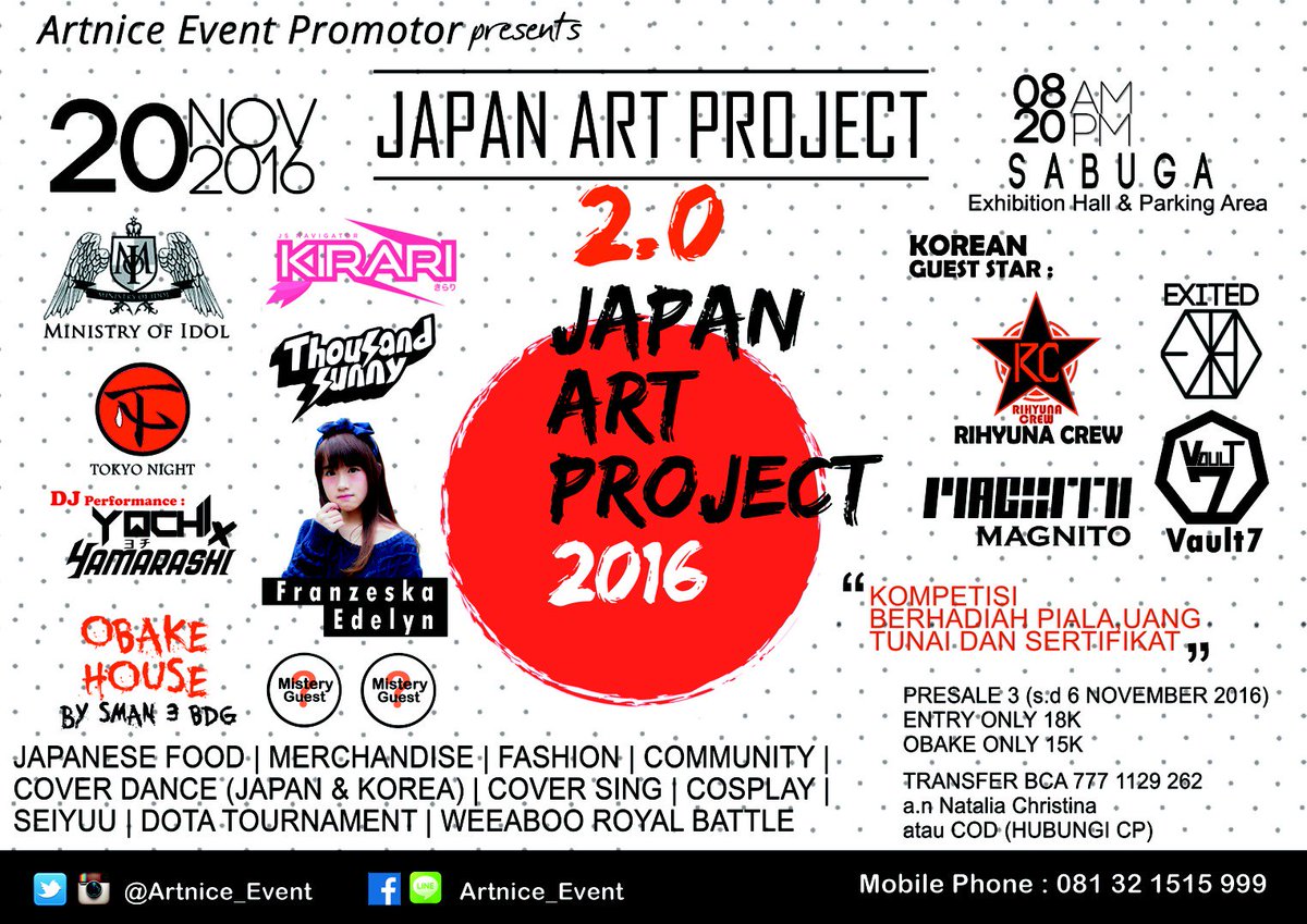 JapaneseStation's tweet photo. @JSnaviKIRARI will be Performing at Japan Art Project 2.0 | November 20, 2016 at SABUGA Bandung. Info @Artnice_Event https://t.co/AXRQBznGBt