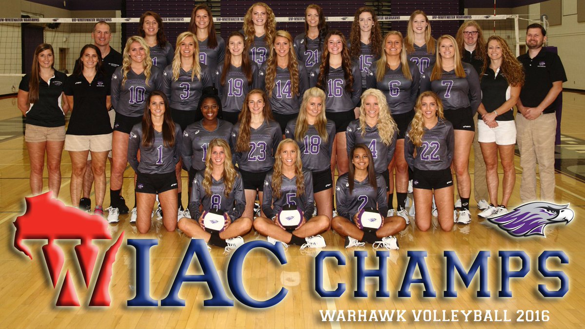 UWWVolleyball's tweet image. CHAMPS! The #Warhawks secure at least a share of the #WIAC title and a 1st rd bye in the WIAC Tournament w/ a 3-0 win at UW-Eau Claire
