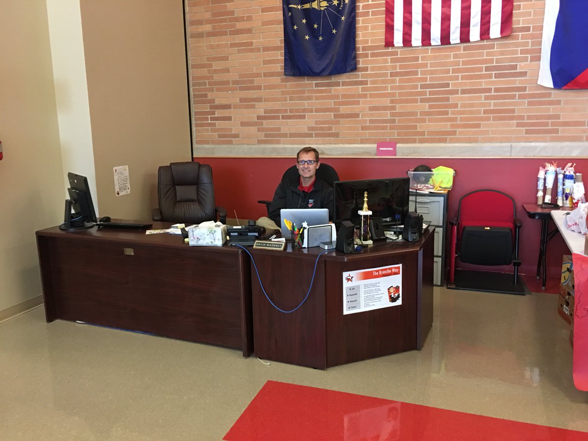 The coolest thing I saw this week during my school visits was this. A principal who moved his office into the hallway with his students.