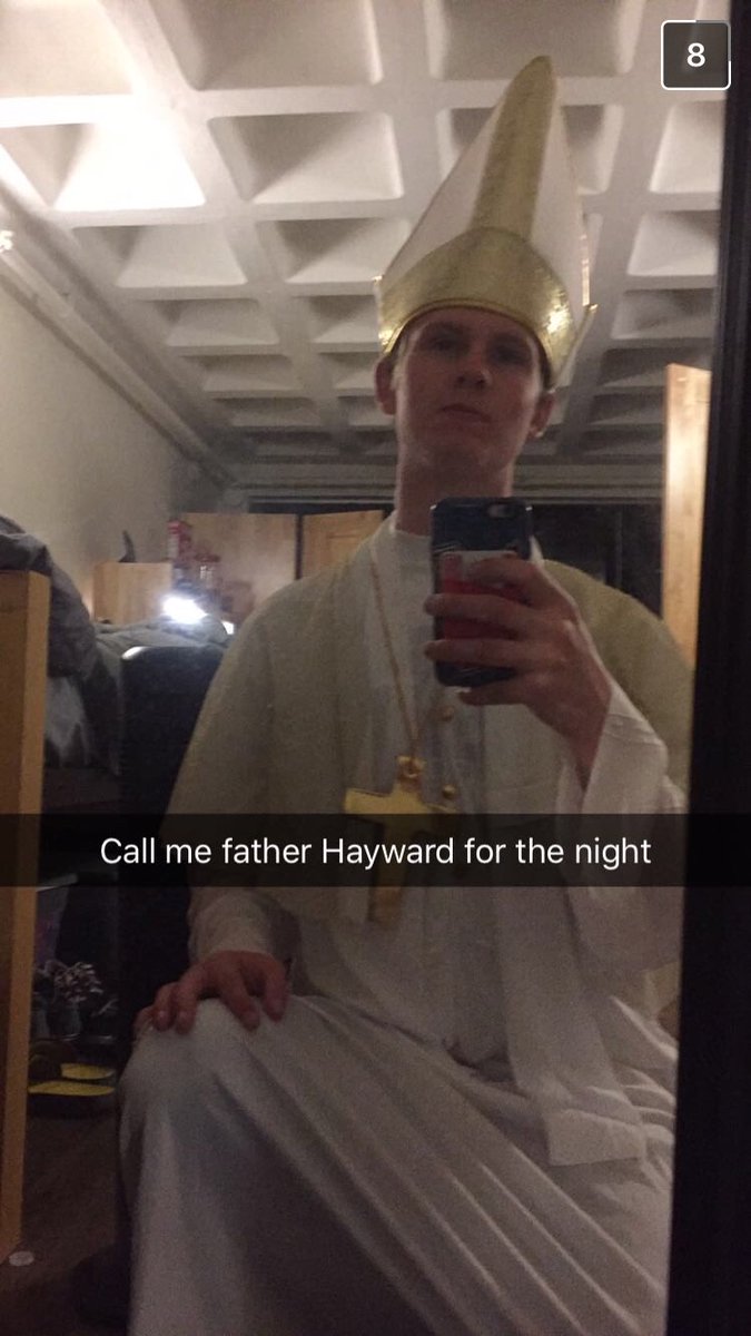 brianbrady8's tweet photo. @ColinHayward2 part 2 of the Halloween weekend! Killing the costume game #popeHayward https://t.co/8ZXYJZoUe7