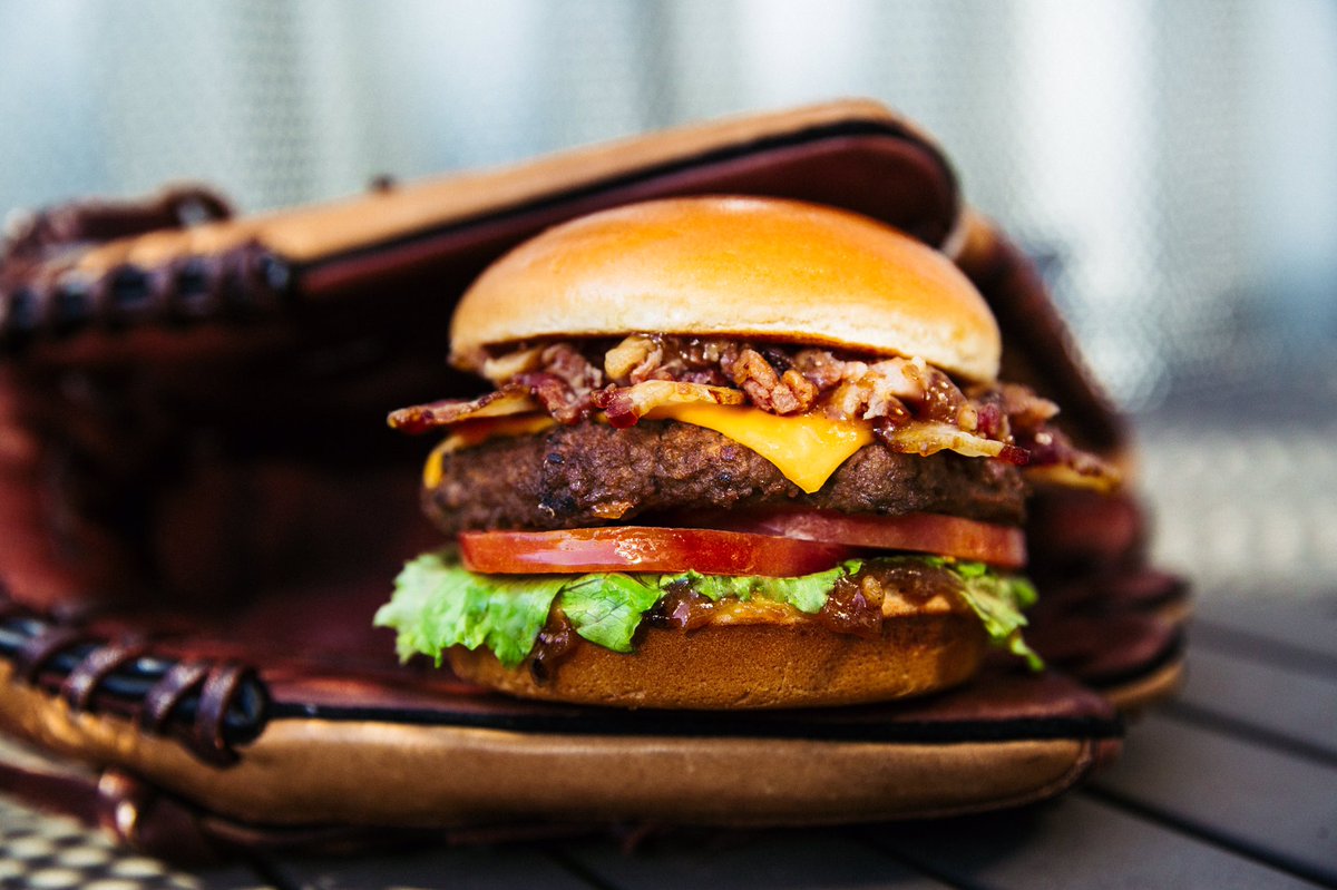 CarlsJr's tweet photo. How bacon makes a triple play. #WS #Bacon3Way https://t.co/gvzBknbPy2