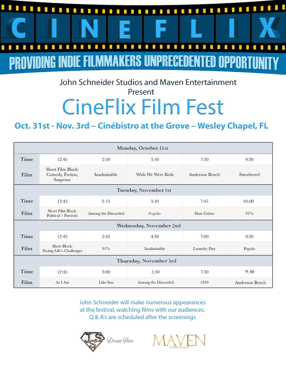 The CineFlix Tour is now in Florida! <a href="/John_Schneider/">John Schneider</a> <a href="/jsalloum12/">jordan salloum</a> <a href="/KnowSmallParts/">Laura Cayouette</a>