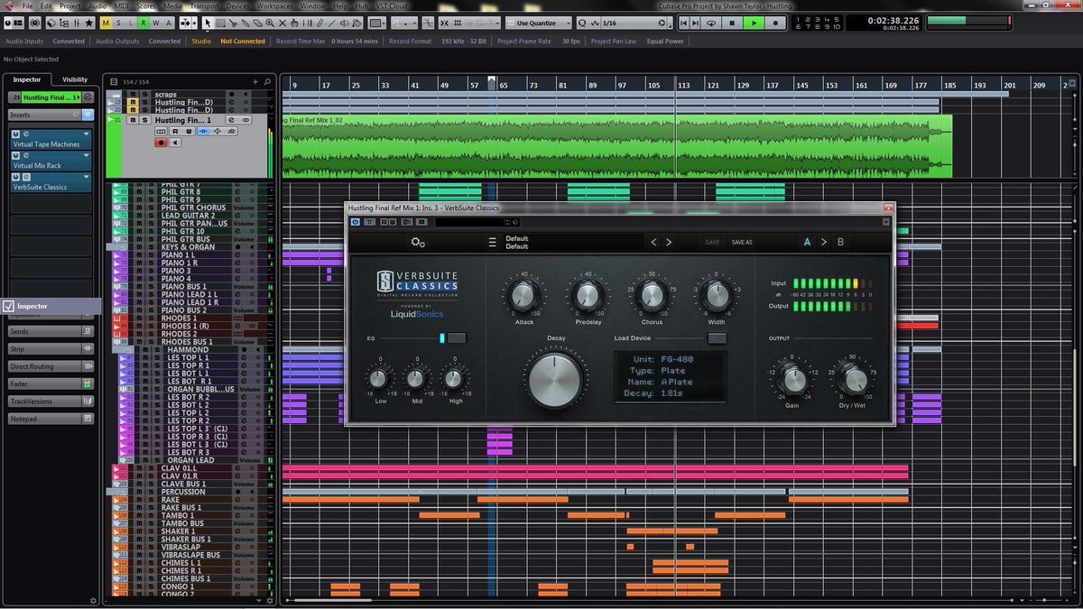 hughesdrive's tweet photo. So far, so good! @Slateproaudio killing it again! #craftaudio @SteinbergMedia #cubase #verbsuite https://t.co/A98lZ6NW5F