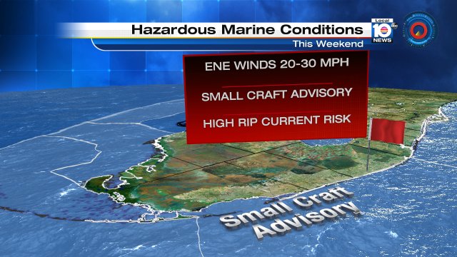 Boaters & Beach Goers Beware!  The rip current risk is high and there is a small craft advisory through Sunday. https://t.co/xVRNAeAqPa