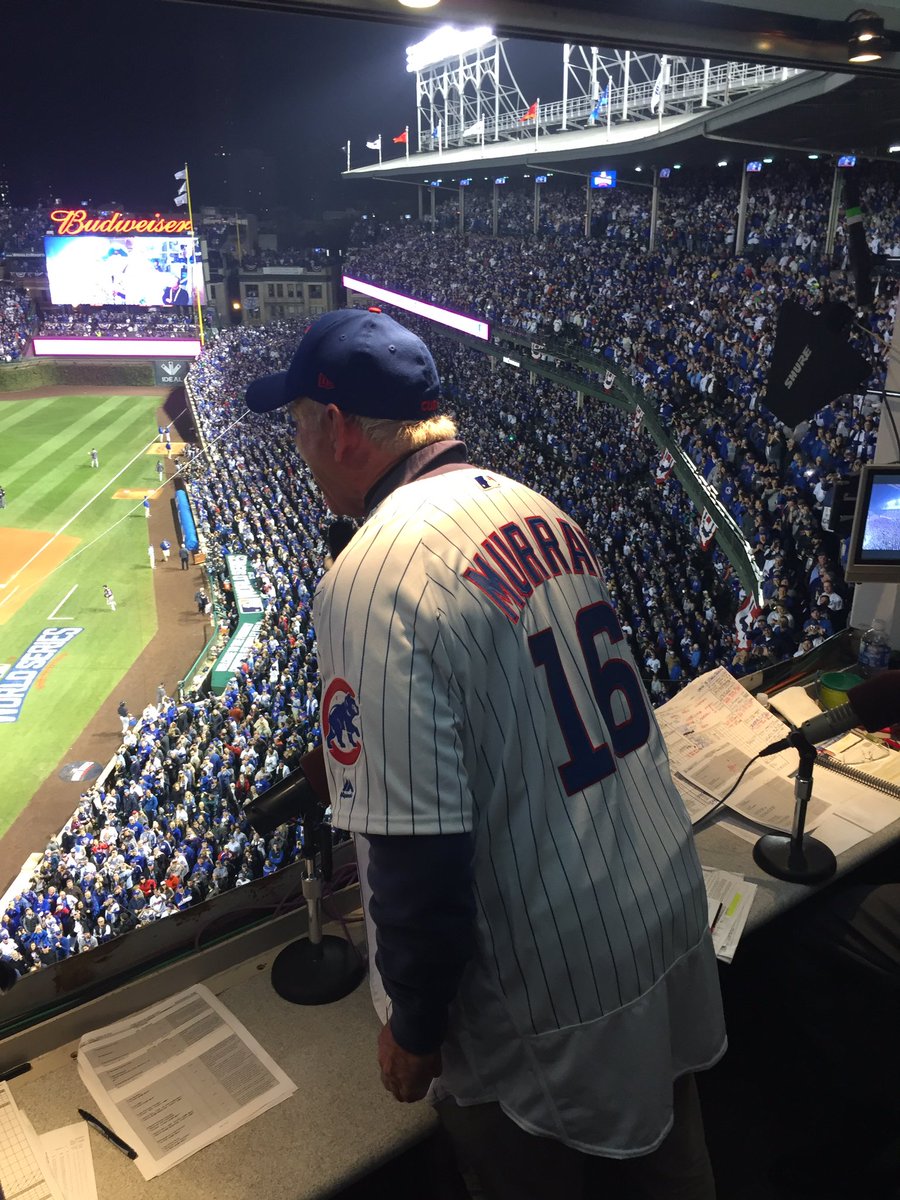 Cubs's tweet image. The one and only, Bill Murray. 

#LetsGetSomeRuns