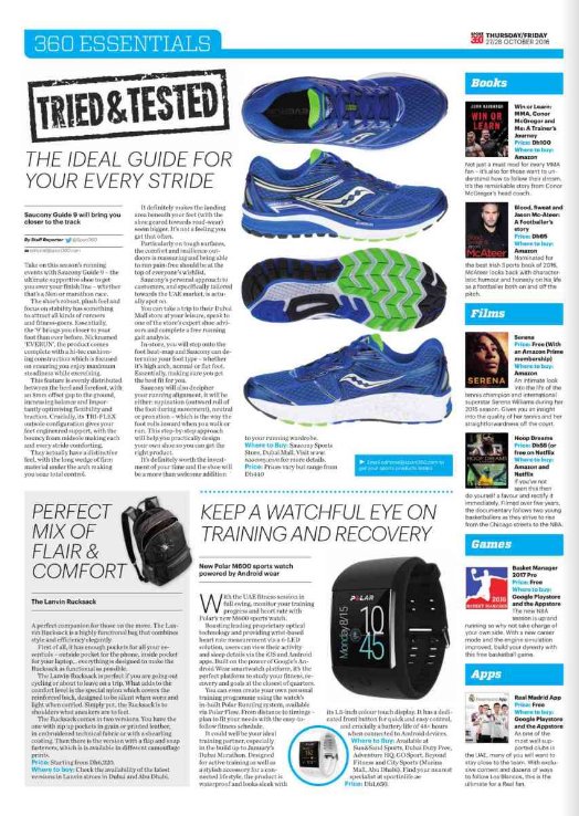 SauconyGCC's tweet photo. Read about @Sport360's awesome feature on Saucony #Guide9 shoes here (Page 30): https://t.co/I1Sx25mdqh
#Saucony #running #sport360 https://t.co/P96vbNEFRQ