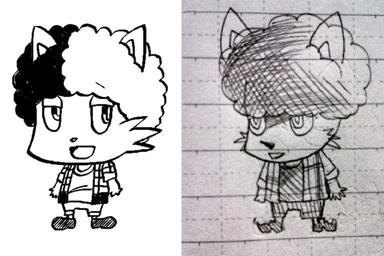 もじゃさんキャラクター化、初期案と現在 