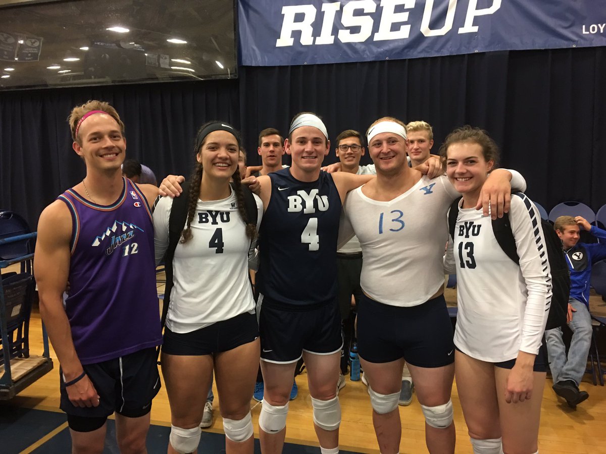 It's ya boys <a href="/zacharystet1/">Zach Stetler</a> <a href="/TylerHuffaker/">Gucci Huff</a> &amp; @TheEppichOne supporting <a href="/BYUwvolleyball/">BYU Women’s Volleyball</a>. <a href="/Maddie_Graham4/">Maddie Graham</a> <a href="/deeparadis13/">Danelle Parady</a>