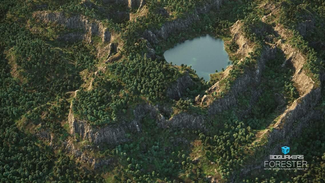 The lost lake, created with #Forester for #cinema4d More info at 3dquakers.com