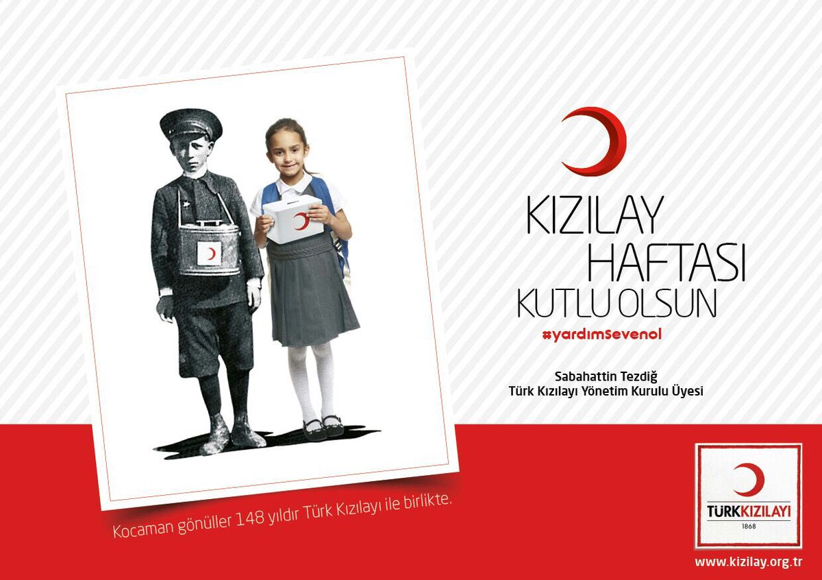Kocaman gönüller 148 yıldır Kızılay ile birlikte. 29 Ekim- 4 Kasım. Kızılay haftası kutlu olsun