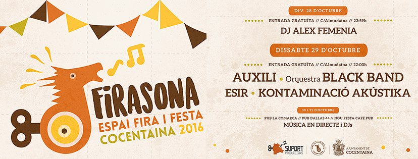 [Agenda #músicaenvalencià] Hui dissabte 29O, a les 22h, concert d'<a href="/Auxili_Band/">AUXILI</a> <a href="/ESiRAgres/">ESiR</a> i @KAkontaminacioa al #Firasona2016 #Cocentaina