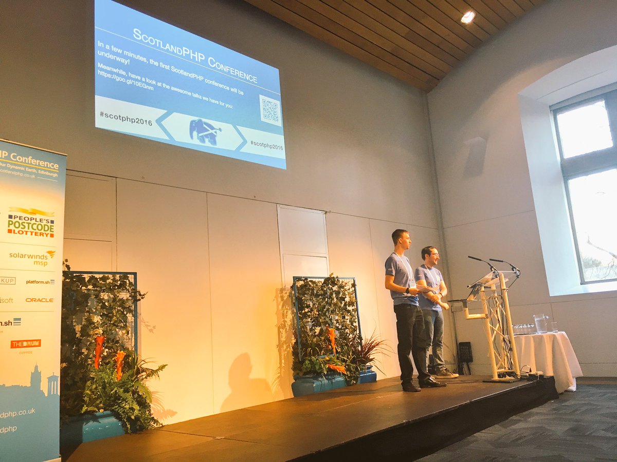 CiaranMcNulty's tweet image. Front row seat for the First ever ScotlandPHP! #scotphp16