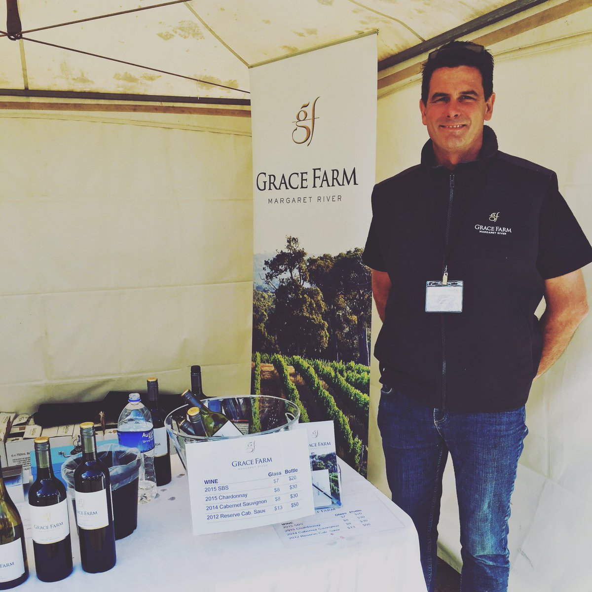 GraceFarmMR's tweet photo. We are well under way at #UnwinedSubiaco  Plenty of great wines to try - come on down! @WineAndFoodWA 
#gracefarm #winetasting https://t.co/zK8yOQHCVl