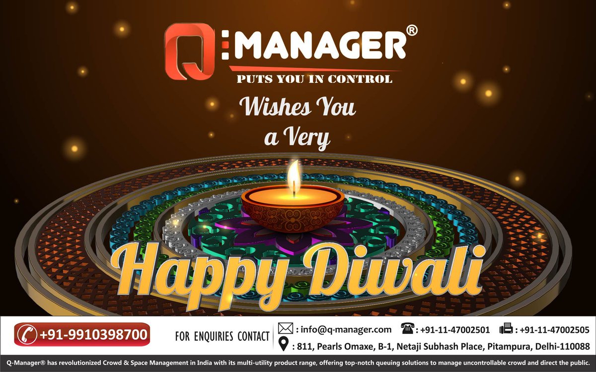 QManagerIndia's tweet photo. May the color of rangoli bright up your life with peace and prosperity | #QManager wishes you a very #HappyDiwali #HappyDeepavali https://t.co/2S3uKbWuo5