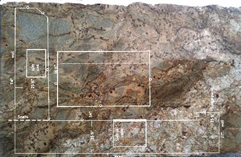 Part of the Process is deciding what sections of your granite or marble slab you would like to use in your project!