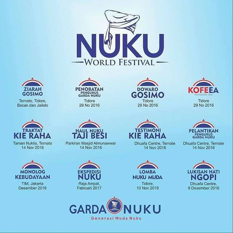 Ternate24Jam's tweet photo. Rundown Event NUKU WORLD FESTIVAL #NukuPanggePulang https://t.co/C0G0jwy56k