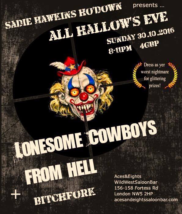 Hell it's tomorrow! 30th October Sadie Hawkins Ho'Down at Aces &amp; Eights, 156-158 Fortress Road Tuf-nail Park come at 8pm for all the action!