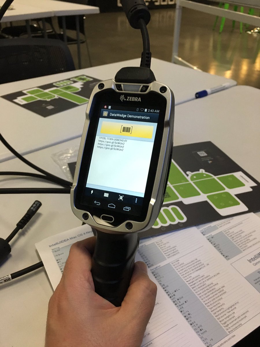 davesnowdon's tweet image. Experimenting with a Zebra TC8000 at #droidconHack
