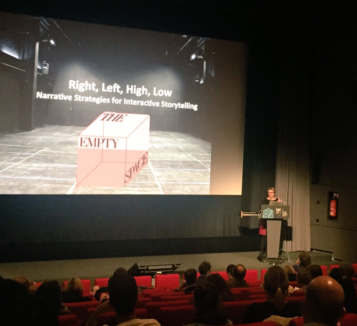 i4c_events's tweet photo. Sylke Rene Meyer talking about narrative strategies for interactive storytelling. #i4cvr https://t.co/a2IWUkPOS5