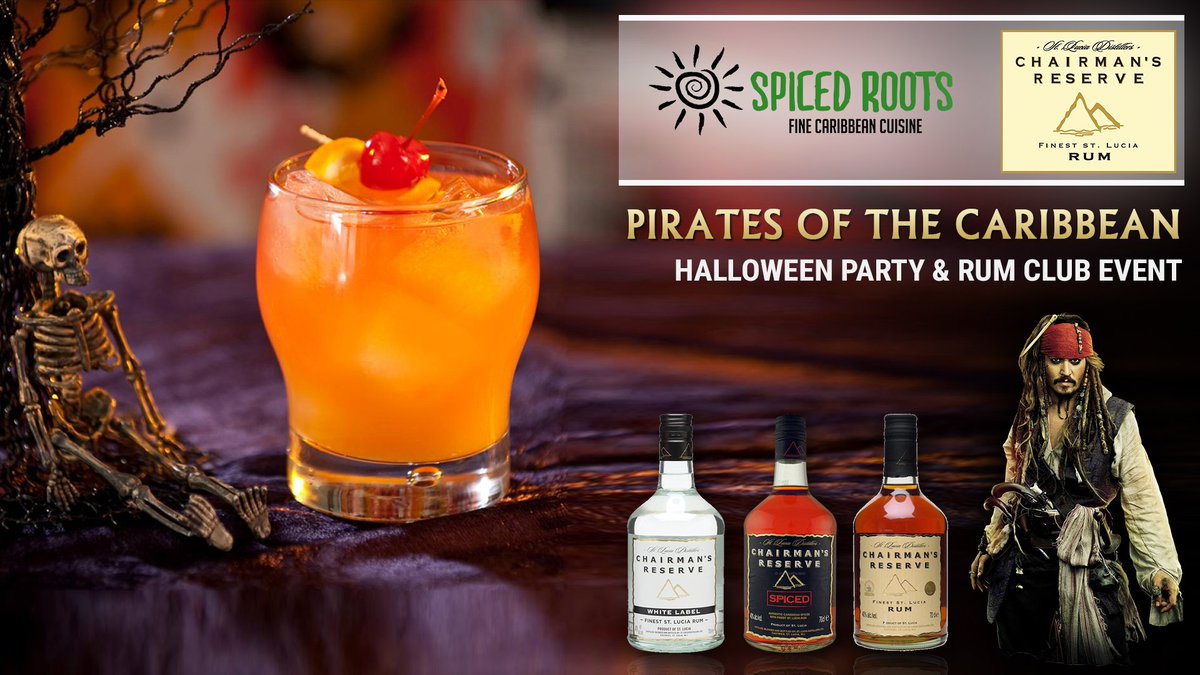 spicedroots's tweet photo. Celebrate #Halloween in a Caribbean style with #SpicedRoots &amp; @ChairmansUK tomorrow at 5pm: https://t.co/4DncFyWqNI🎃🎊

#Rum #Tasting https://t.co/8bxZKtKsKB