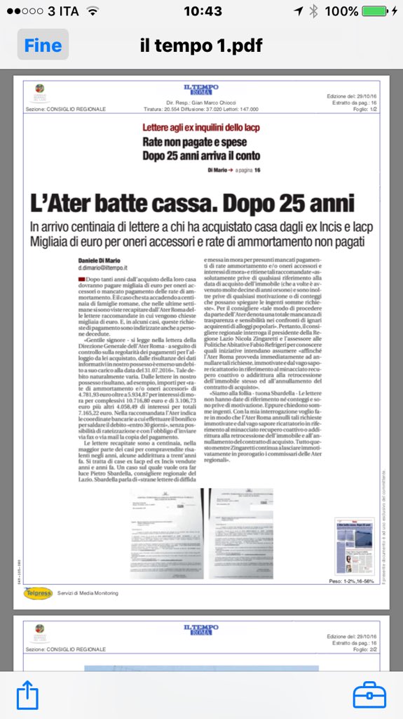 LCiocchetti's tweet photo. Ottima interrogazione di @pietrosbardella contro #aterroma che chiede soldi dopo #30anni ad acquirenti case #iacp senza motivo.@nzingaretti https://t.co/IoceBEAmwv