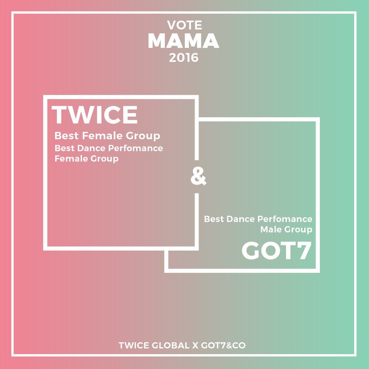TWICE_GLOBAL's tweet photo. 🎀Announcing 2nd Collaboration🎀 @TWICE_GLOBAL and @GOT7CO x
MAMA2016 https://t.co/DydrJAqn0r