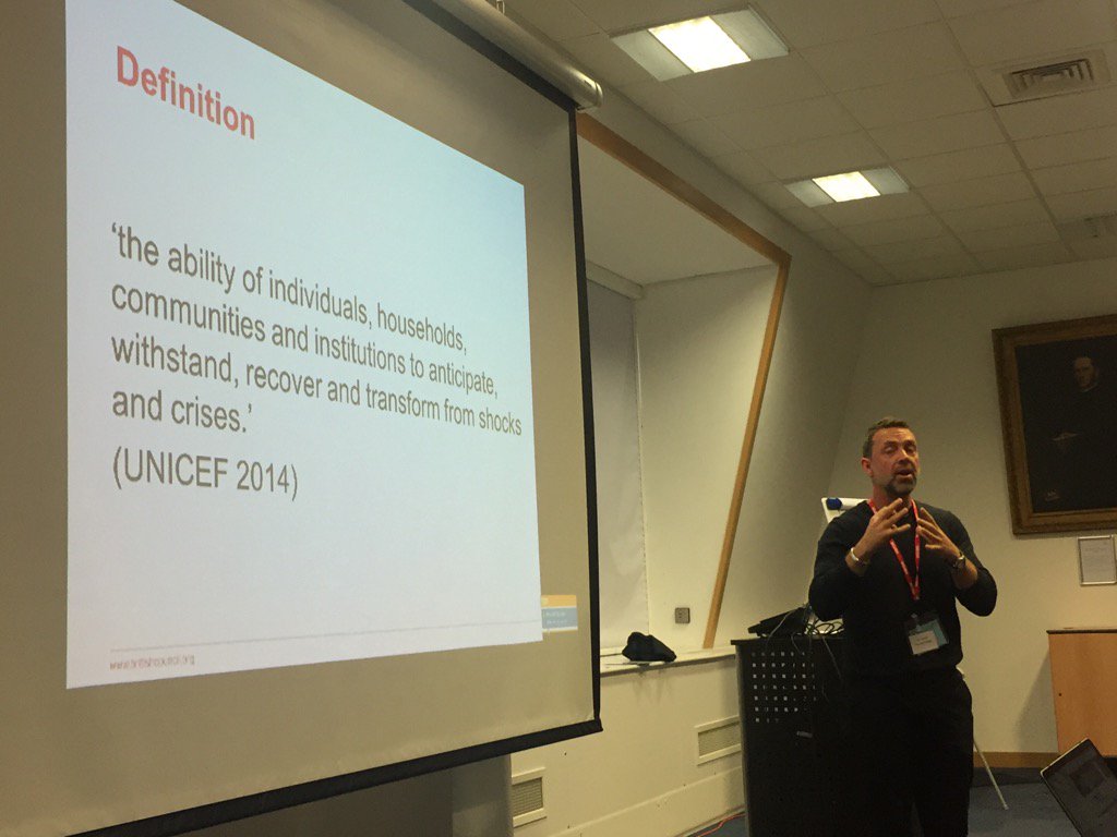 geoffstead's tweet photo. Tony Capstick presenting language learning as a form of resilience for refugees #TFCam https://t.co/v2PDwoPVfx